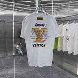 Louis Vuitton LV T-shirt Back with Unique Letter Print logo round Neck Short Sleeve25ss New pure cotton T Unisex T-Shirt OS Loose Fit Base Shirt Top Half Sleeve T-Shirt