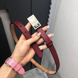 Givenchy Belt Top version New Women's Leather Belt First Layer Cowhide Trendy All-Matching2.0Narrow Belt Thin