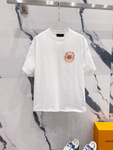 Amiri T-shirt Logo Flame Sun Letter Printing LOGO Logo Crew Neck Short Sleeve Pure Cotton T Unisex T-Shirt OS Loose Fit Casual T-Shirt