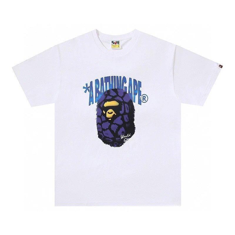 Bape T-shirt Top Version Counter Same Style Cotton Short Sleeve T T-shirt Men's and Women's Loose Summer Base Casual Half Sleeve