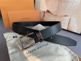 Louis Vuitton LV Belt Top version 【Counter Quality】The Most New Belt4.0cm Men's Belt Pin Buckle Men's Leather Belt with Classic Presbyopic Checkered Belt with Genuine Goods Packaging No Problem in and out of the Counter Versatile Casual Fashion Formal Wea