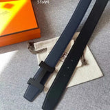 Hermes Belt Top version Men's Belt3.8CM Import togo Leather Double-Sided Lychee Pattern Can Be Used on Both Sides Belt Stainless Steel Hardware H Home Belt togo Leather belt H Belt Loop Business Casual All-Match H Buckle Belt