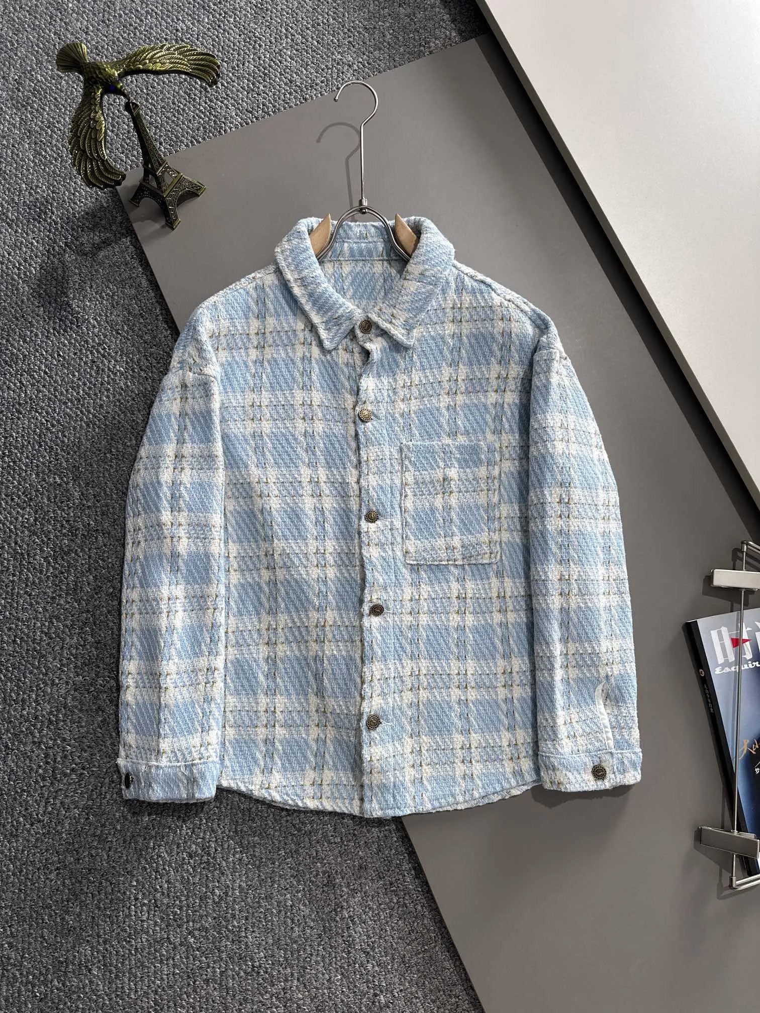 YSL Jackets Jacquard logo Denim Jacket Fashion Simple Heavy Casual Short Denim Unisex Washed Vintage Turn-down Collar Jacket