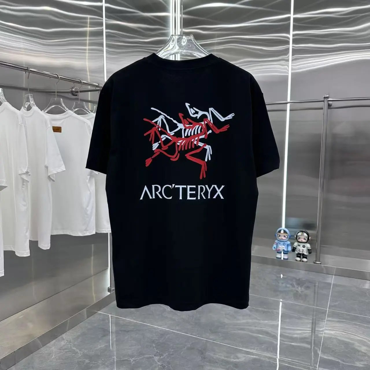 Arc'teryx T-shirt Back Double Color Ghost Bird Pattern Print logo round Neck Short Sleeve25ss New Pure Cotton Unisex Style T T-shirt OS Loose Fit Base Shirt Half Sleeve T-Shirt Top Half Sleeve