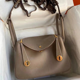 Hermes men's bag Top version 【H Handmade】2020Imported Calfskin Pure Hand Lindy Bag Doctor Bag Shoulder Handbag Medical Box Minilindy19cm26cm Women's Bag