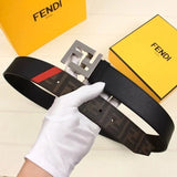 FENDI Belt Top version Belt Men's and Women's Belt Italy Imported Cowhide Leather Pure Original Leather Men's Belt Smooth Buckle Man's Belt f Home Belt3.8Centimeter Wide