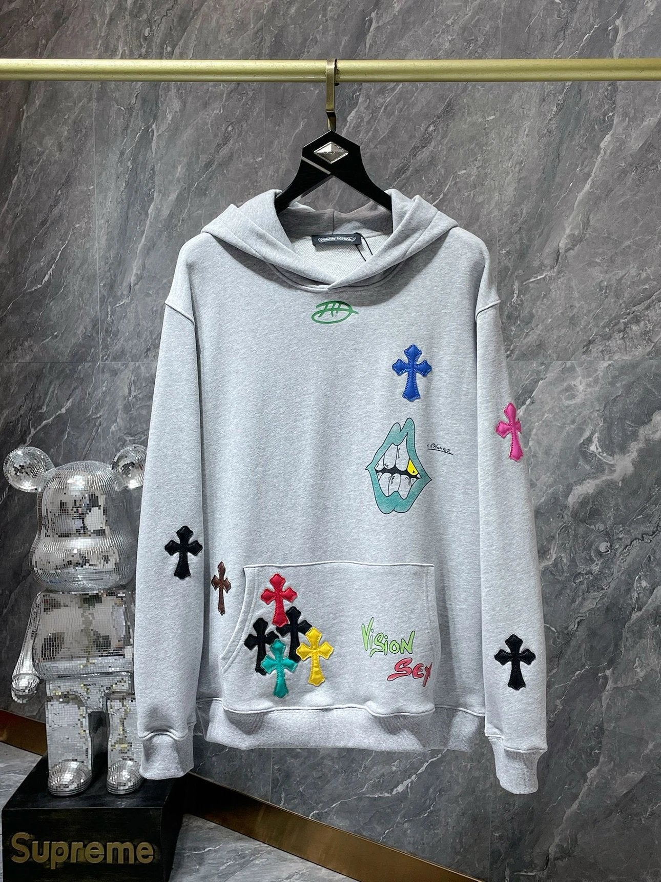 Chrome Hearts Hoodie Top Version Counter Same Style Fashion Brand2024Cotton Wide Casual Loose Hooded Sweater Men's and Women's Hoodies