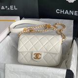 Chanel Women's Bag Top version 【Original Leather】22A New Gold Coin Square Fat Big miniCF Gold Coin Bag Caviar Cowhide Chain Flap Bag Crossbody Bag Shoulder Bag17cm22cm Chain Bag