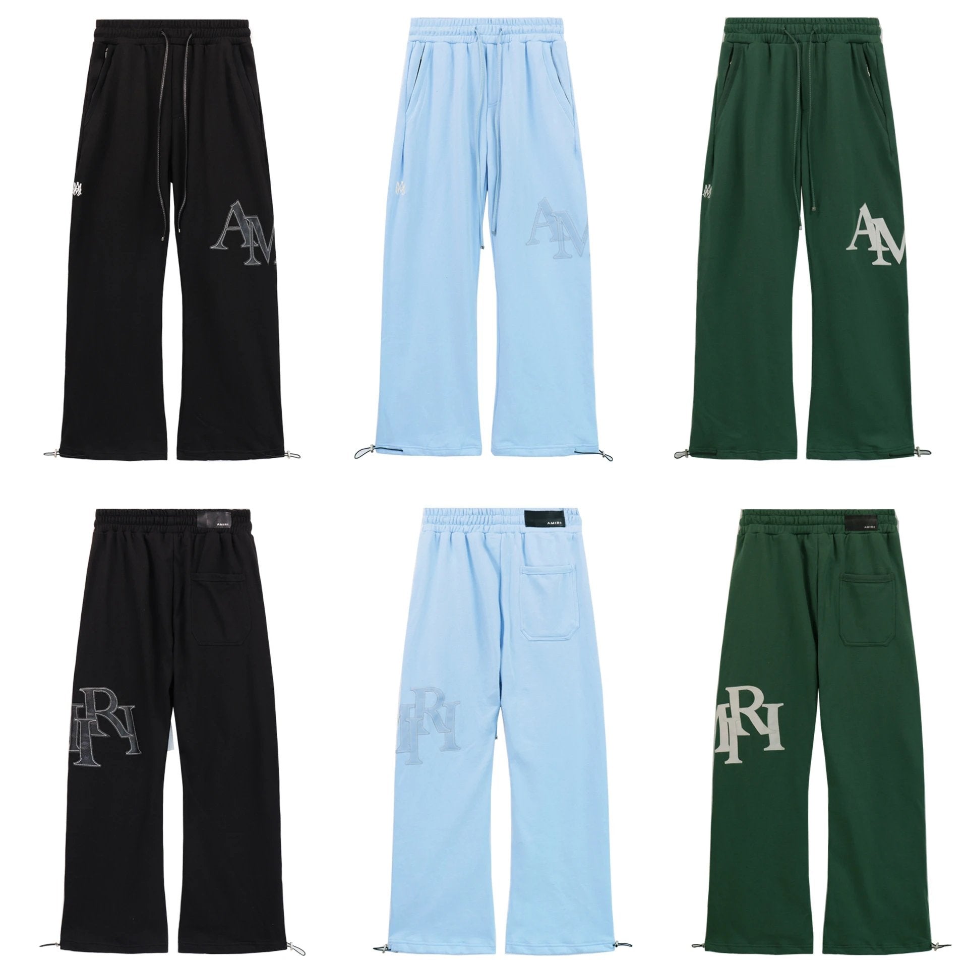 Amiri Sweatpants 2024Spring and Autumn New Paste Cloth Embroidery Lettered Casual Trousers Men and Women Same Style