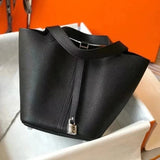 Hermes women's bag Top version Women's Bag21New Handmade picotin Bucket Bag1822Vegetable Basket Bucket Bag Handbag