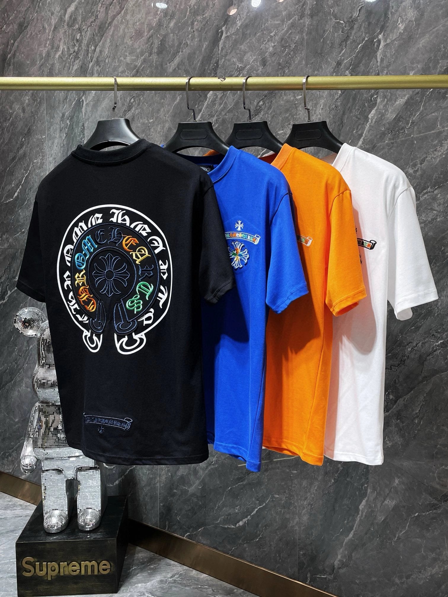 Chrome Hearts T-shirt Top Version Color Embroidery Men's and Women's Same Style Short Sleeve T Summer Fashionable Shirt