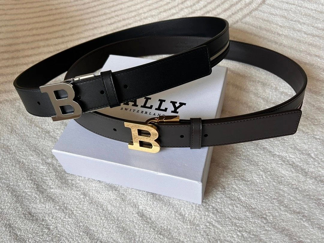 Bally Belt Top version Original Single Belt Counter New Men's Double-Sided Casual Business Belt Wide3.4cm Double-Sided Head Layer Cowhide Belt First Layer Cow Leather Belt Men and Women Business Casual Belt Belt Men's Leather Belt