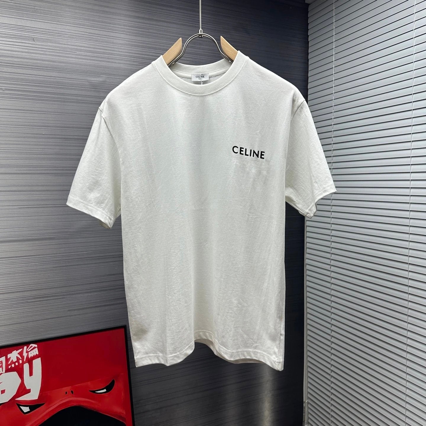 Celine T-shirt Chest Letter Print logo round Neck Short Sleeve25ss New Pure Cotton Unisex Style T T-shirt OS Loose Fit Base Shirt Half Sleeve T-Shirt Top Half Sleeve