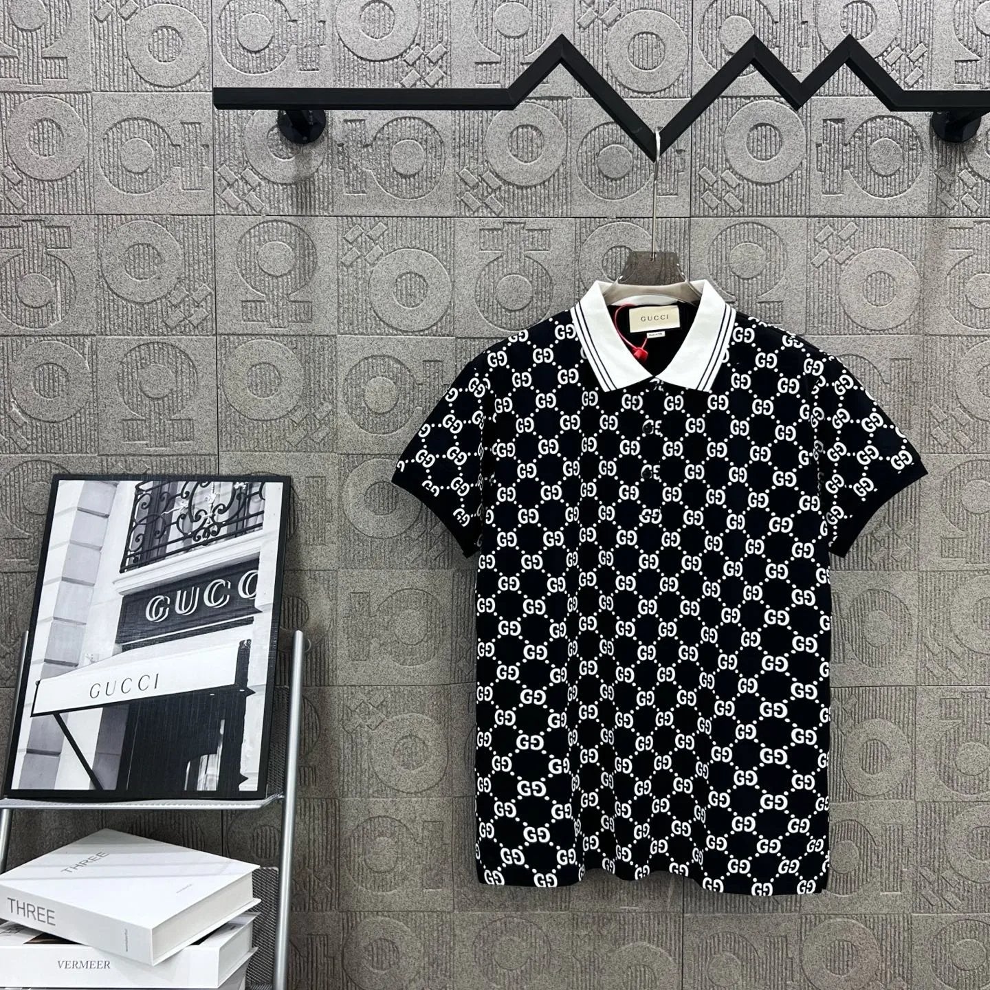 Gucci T-shirt Full Bloom Double G Small LOGO Printing POLO Short Sleeve Turn-down Collar Shirt Unisex Summer Loose Fit T Business Commuter Short Sleeve Shirt Plus Size