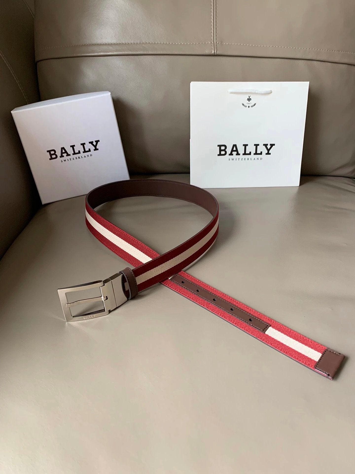 Bally Belt Top version Original Single Belt Counter New Men's Double-Sided Casual Business Belt Wide3.4cm Double-Sided Head Layer Cowhide Belt First Layer Cow Leather Belt Men and Women Business Casual Belt Belt Men's Leather Belt