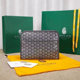 Goyard Bag Top version Original Single Zipper Wash Bag Clutch Unisex Men's and Women's Bags with Imported First Layer Cowhide Clutch