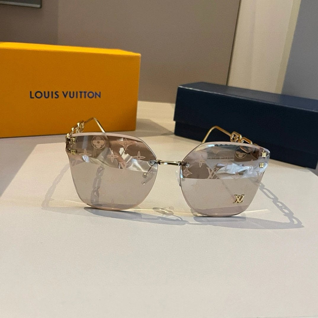 Louis Vuitton LV Sunglasses Chain Temple Sunglasses Slimming No Prescription Driving Beach Fishing Unisex Couple Style UV Protection25ss New Sports Casual Versatile