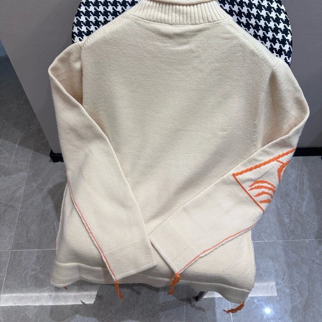 Dior Sweater Triangle Threading round Neck Sweater Long Sleeve Pullover Thickened Idle Style OS Loose Fit Casual Jacket for Men and Women, Versatile Inner Layer