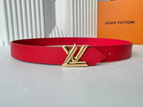 Louis Vuitton LV Belt Top version 【Counter Quality】Belt New Belt3.0cm Women's Belt Metal Buckle Women's Leather Belt with Classic Presbyopic Chessboard Grid Belt with Genuine Goods Packaging No Problem in and out of the Counter Versatile Casual Fashion Fo
