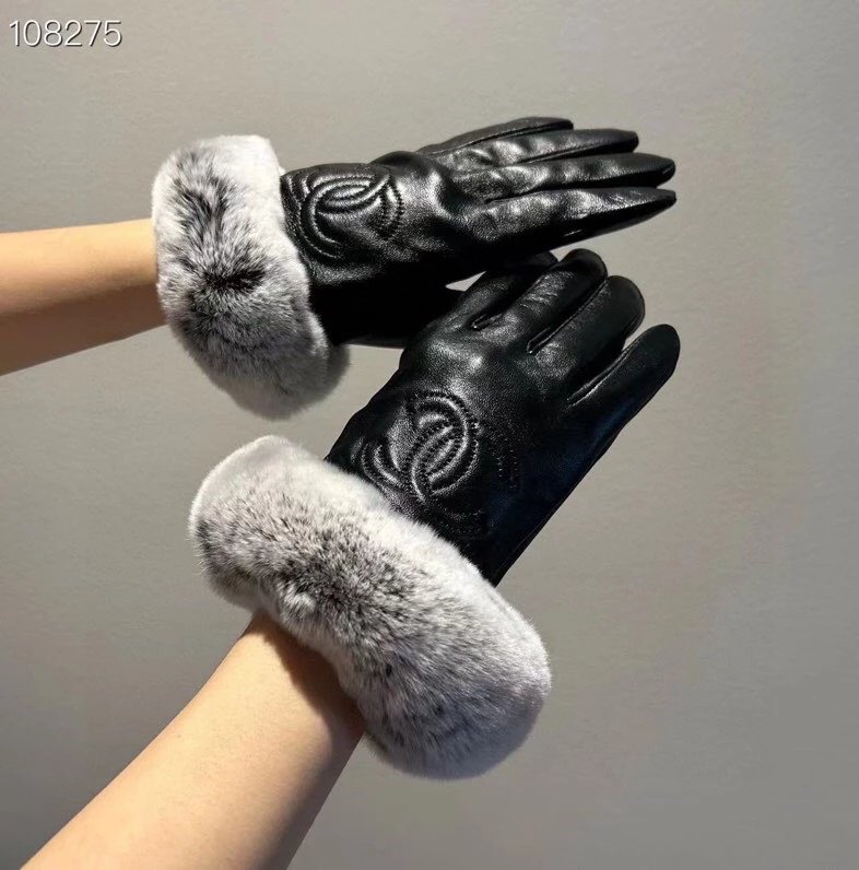 Chanel Gloves Jiaxianger Autumn and Winter Lazy Rabbit Fur Sheepskin Gloves Mobile Phone Touch Screen，It Is Worth Comparing the Same Style with Different Quality，Seckill Market Poor Products，Imported First Grade Sheepskin➕Lazy Rabbit Fur Brushed Lining Cl