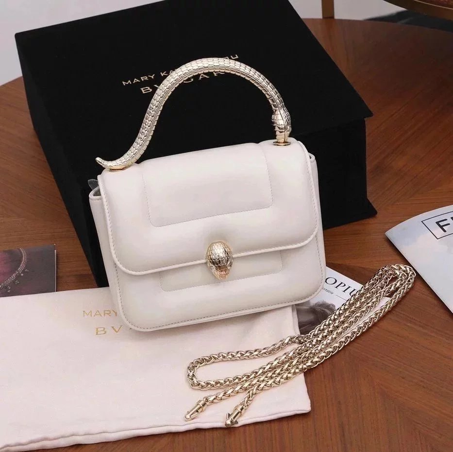 BVLGARI Bag Top version 291070SERPENTI Series MARYKATRANTZOU Bag Decorated with a Snake's Head Snake Head Women's Bag Handle Chain Shoulder Bag Messenger Bag Handbag