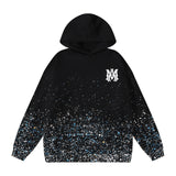 Amiri Hoodie 2024Autumn and Winter New Starry Sky Splash-Ink Flower Printed Hoodie Same Style for Men and Women