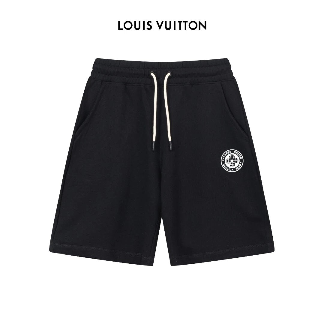 Louis Vuitton LV Shorts Letter Pattern Printing logo Five-point Shorts25ss New Drawstring Casual Summer Pants5Two-in-One Casual Sweatpants for Men and Women, Pure Cotton Joggers