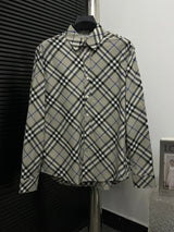 Burberry Shirt 24ss New Autumn Winter Plaid Contrast Long Sleeve Shirt Unisex Versatile Business Casual Slim Fit Jacket