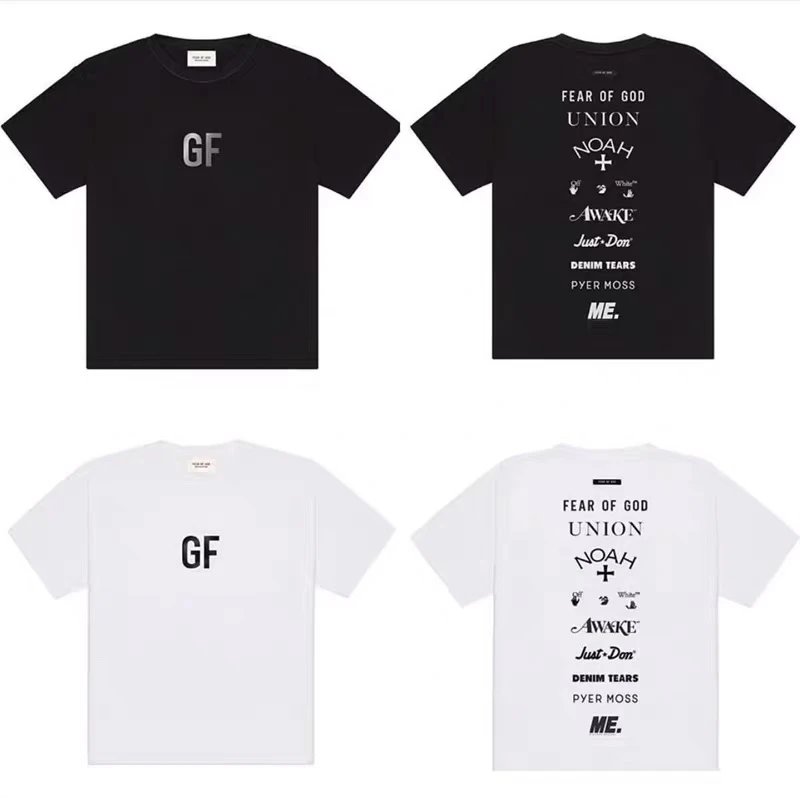 ESSENTIALS T-shirt Top Version Black Memorial3M Reflective Nine Square Joint Name Limited Short Sleeve T T-shirt Men's and Women's High Street