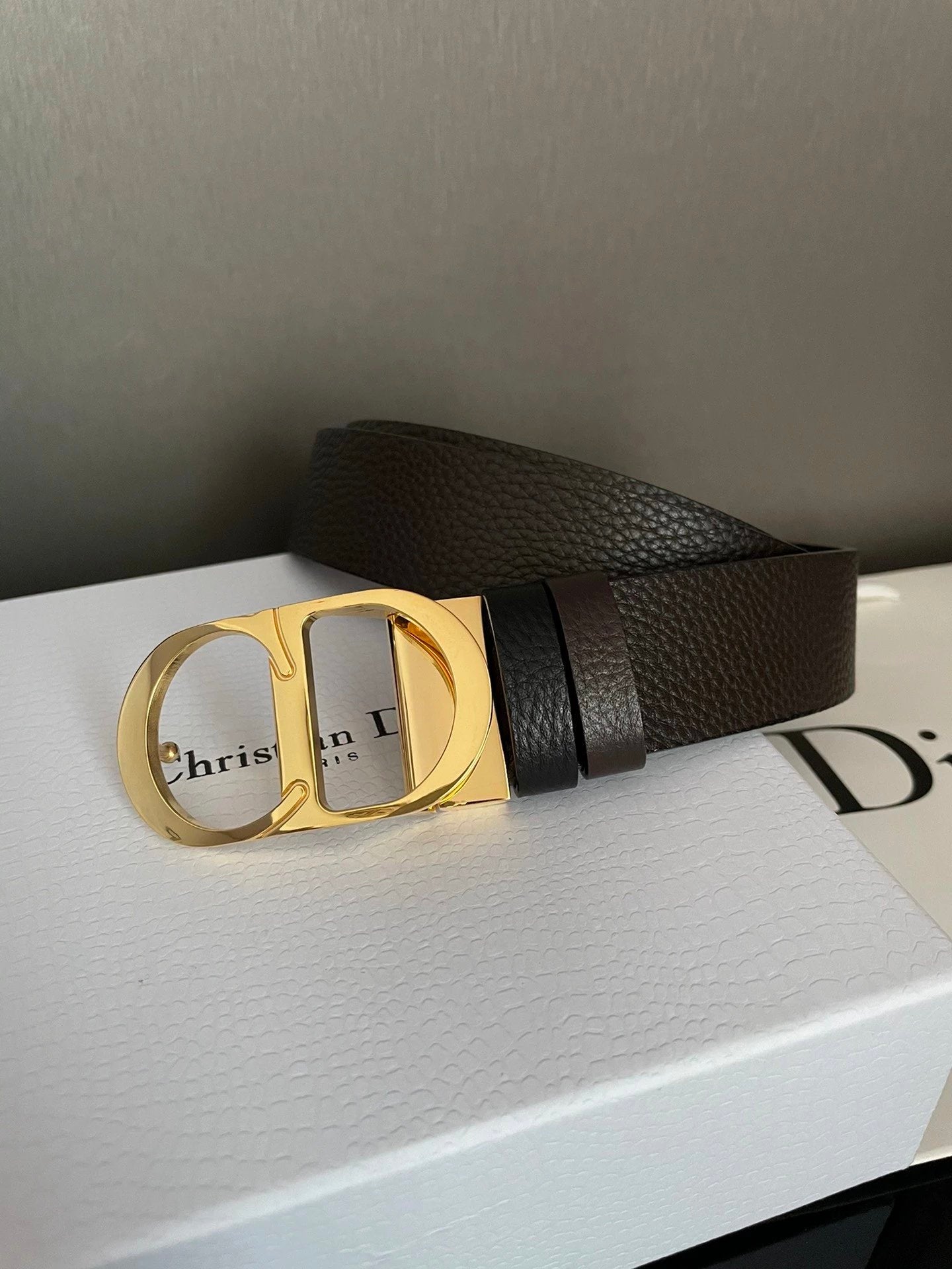 Dior Belt Top version Belt Genuine Cattlehide Leather Surface Belt Men's Leather Belt Double-Sided Head Layer Cowhide Universal Business Man's Belt Men's and Women's Business Casual Belt Belt Men's High-End Belt3.5Ferragamo Belt Men