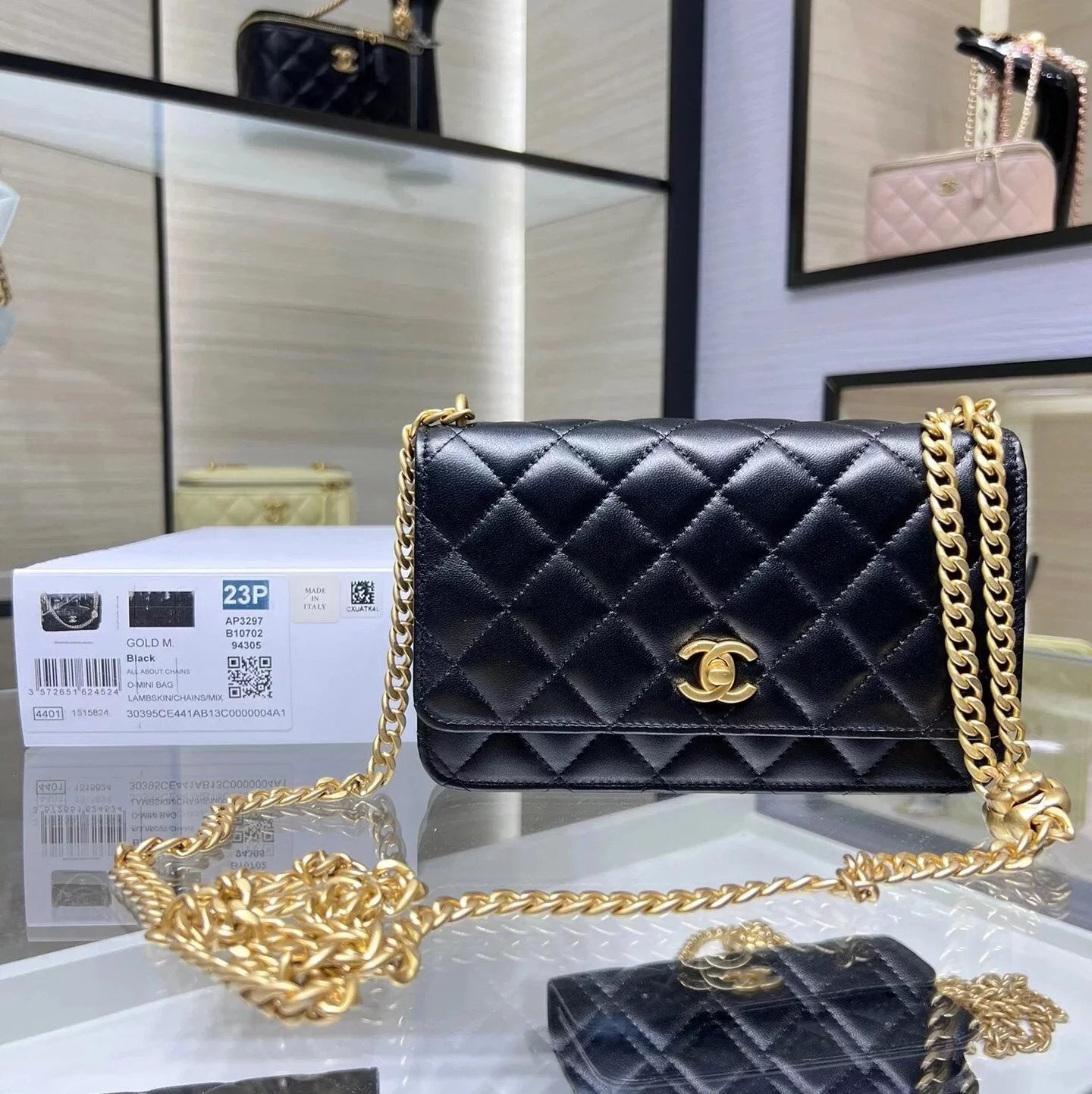 Chanel Women's Bag Top version 【**Original Leather】23S Spring and Summer New Camellia Adjustable Buckle WOC Fortune Bag New Camellia woc Chain Bag Clutch Envelope Package Flap Bag Women's Bag Camellia Bag Small Bag