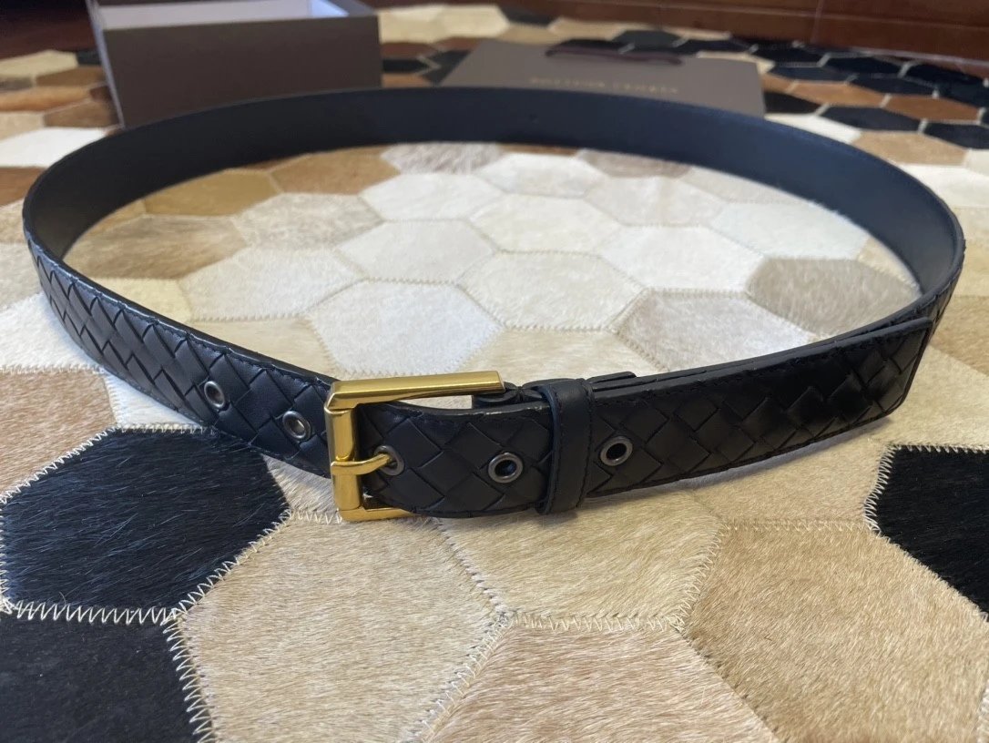 Bottega Veneta Belt 【First Layer Cowhide】Counter Version Free Packaging New Belt Men's First Layer Cowhide Hand-Woven Calfskin Belt Fashion All-Matching3.5cm Pant Belt Men and Women Business Casual Belt Belt Men's Leather Belt