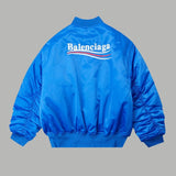Balenciaga Down Jacket Coke Embroidered Baseball Flight Cotton Jacket Casual Loose Stand Collar Cotton Coat Cardigan Outerwear os Unisex Sports Tracksuit24ss Autumn and Winter New Products