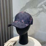 Gucci Hat Year of the Snake logo Baseball Cap Sun Protection Visor Cap Large Head Circumference Versatile Sports Hat Slimming Face Curved Brim Unisex Couple Style