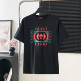 Gucci T-shirt Chest GG Printing logo round Neck Short Sleeve25ss New Pure Cotton Unisex Style T Casual T-Shirt Base Layer Shirt OS Loose Fit Half Sleeve Top Plus Size