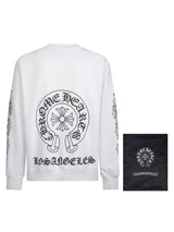 Chrome Hearts Hoodie Heavy Embroidered Horse Hoof Sanskrit Scroll Print Crewneck Sweatshirt Casual Loose Fit Pure Cotton Pullover Sportswear Top os Unisex Style24ss Autumn and Winter New Products