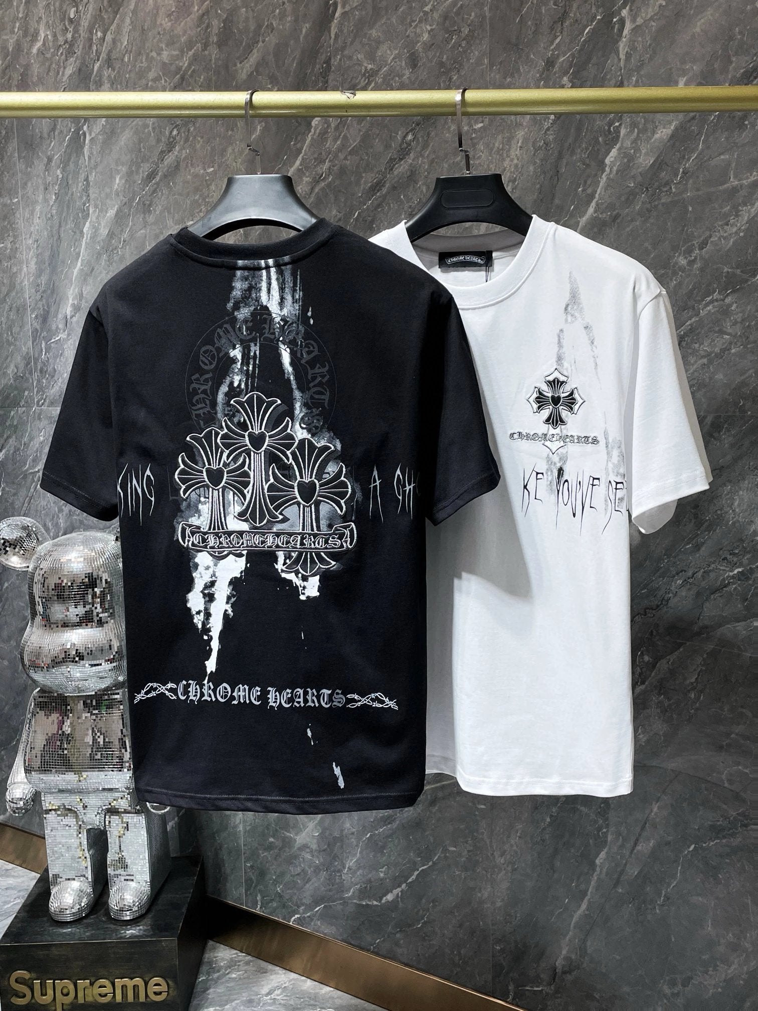 Chrome Hearts T-shirt Top Version Horseshoe Print Men's and Women's Same Style Short Sleeve T Summer Fashionable Shirt Bottoming