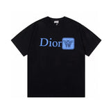 Dior T-shirt Letter Bee Print on the Chest logo round Neck Short Sleeve25ss New Pure Cotton Unisex Style T T-shirt OS Loose Fit Base Shirt Half Sleeve T-Shirt Top Half Sleeve