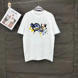 Louis Vuitton LV T-shirt Front Chest Direct Spray Print logo round Neck Short Sleeve25ss New Pure Cotton Unisex Style T Casual T-Shirt Base Layer Shirt OS Loose Fit Half Sleeve Top Plus Size