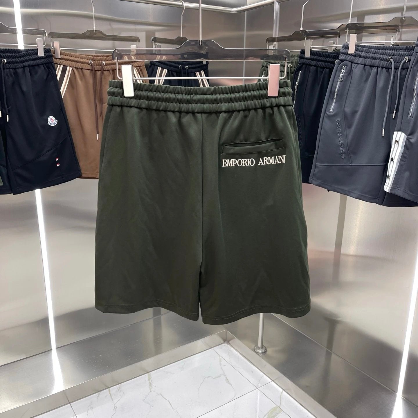 Armani Shorts Back Body Pocket Letters Printing logo Five-point Shorts25ss New Drawstring Casual Pants for Men and Women, Summer Style5Two-in-One Casual Sweatpants Pure Cotton Joggers