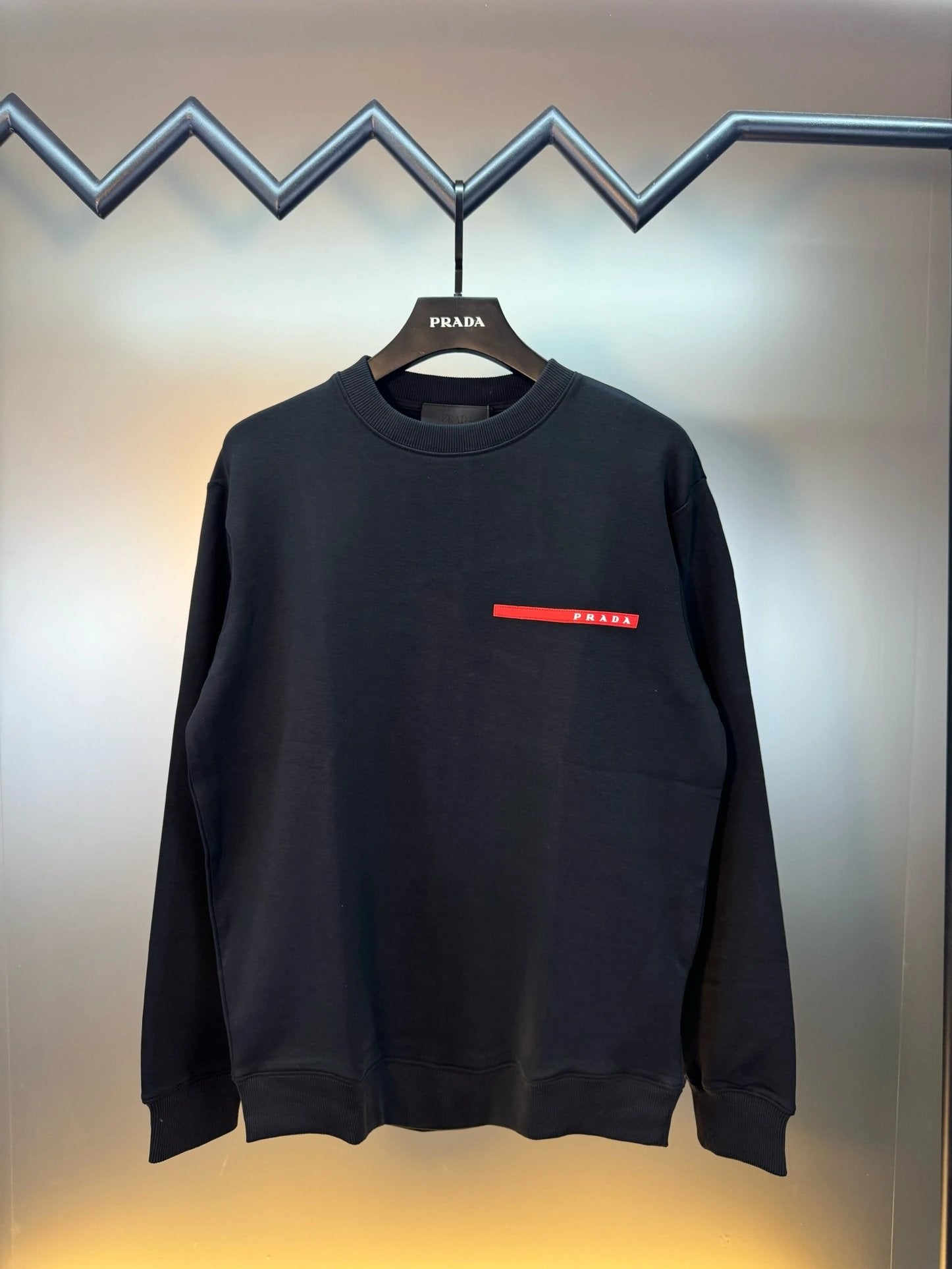 PRADA Hoodie Round Neck Sweatshirt Long Sleeve Base Shirt Jacket Top Fashion Unisex Sports Casual Loose Fit Versatile Autumn Winter New Arrival2024New Recycled Technology Fabric