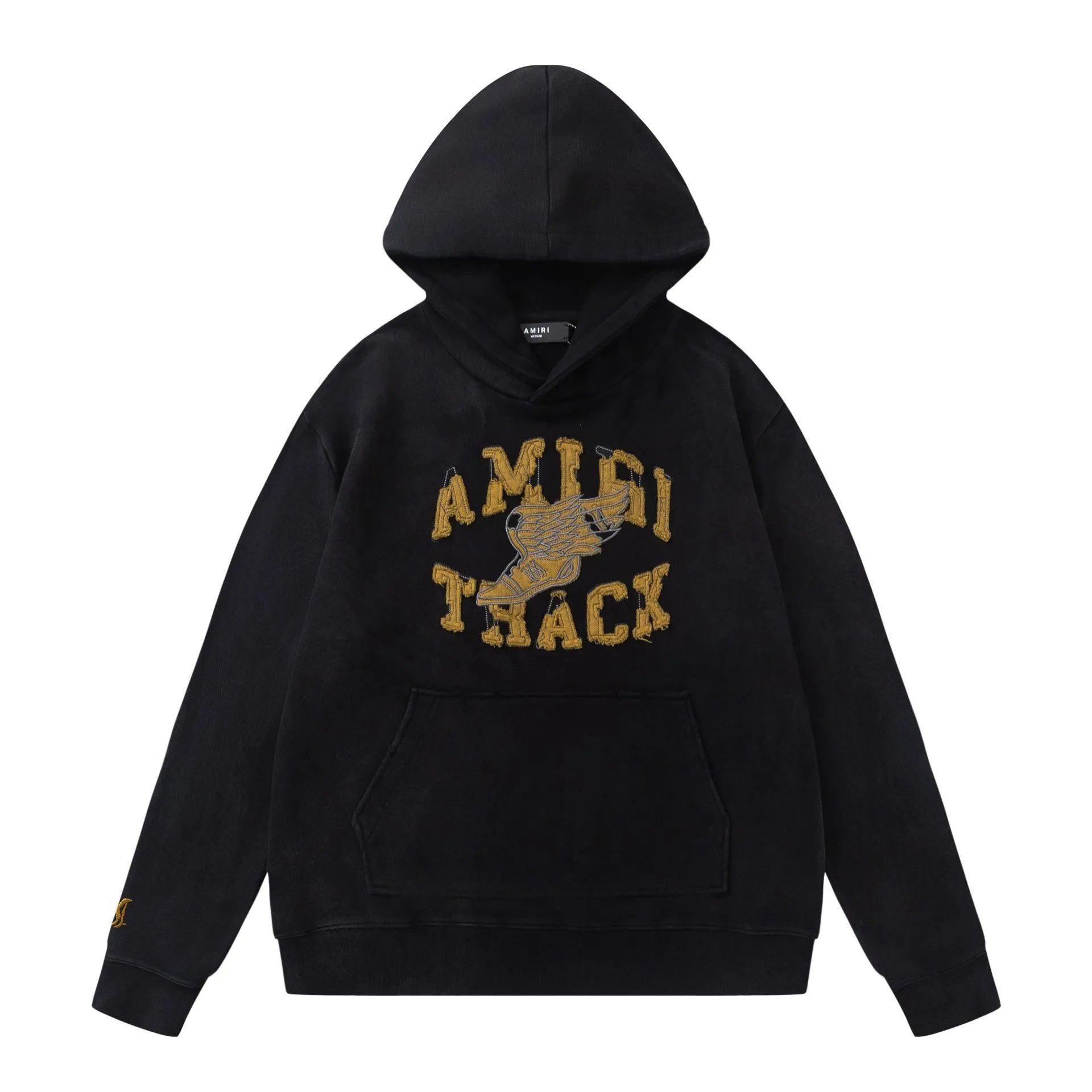 Amiri Hoodie 2024Autumn and Winter New Wings Shoes Letter Pattern Hooded Sweater Men and Women Same Style