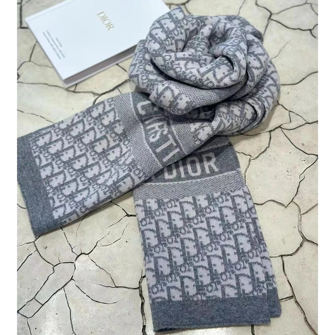 Dior Scarf 24New Arrival over Printed Letters logo Double-Sided Presbyopic Wool Scarf Men's Shawl Women's