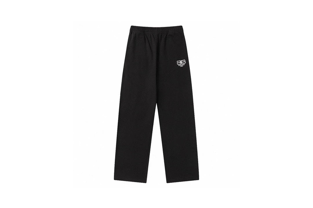 Balenciaga Sweatpants Classic Style Double B Wave Embroidery Straight Sweatpants Sports Pants Autumn Unisex Long Pants Drawstring Winter Loose Plus Size Casual Pants High Waist Color Block