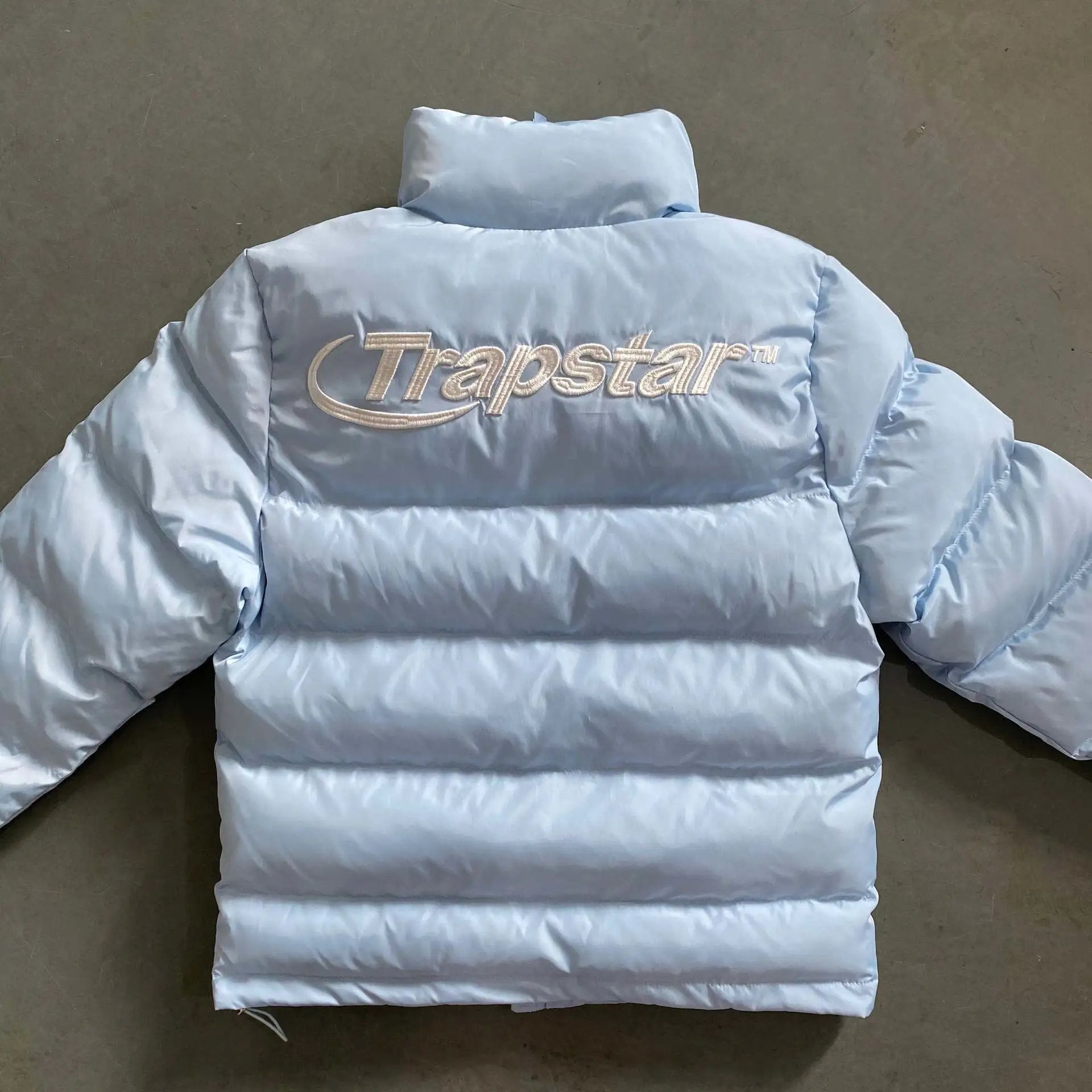 Trapstar Down Jackets Vests Winter Warm-Keeping Cotton Clothing Light Blue Same Earrings for Couple Bread Jacket Loose High Street Cotton-Padded Coat