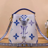 Louis Vuitton LV Women's Bag Top version New Arrival in Season Leisure Holiday Atmosphere M22986Blue Bucket Bag Series New Arrival in Season BB Handbag Bucket Bag Is Elegant Canvas Depicting Printed Bucket Bag M23055Bucket Bag M22979Shopping Bag Women's S