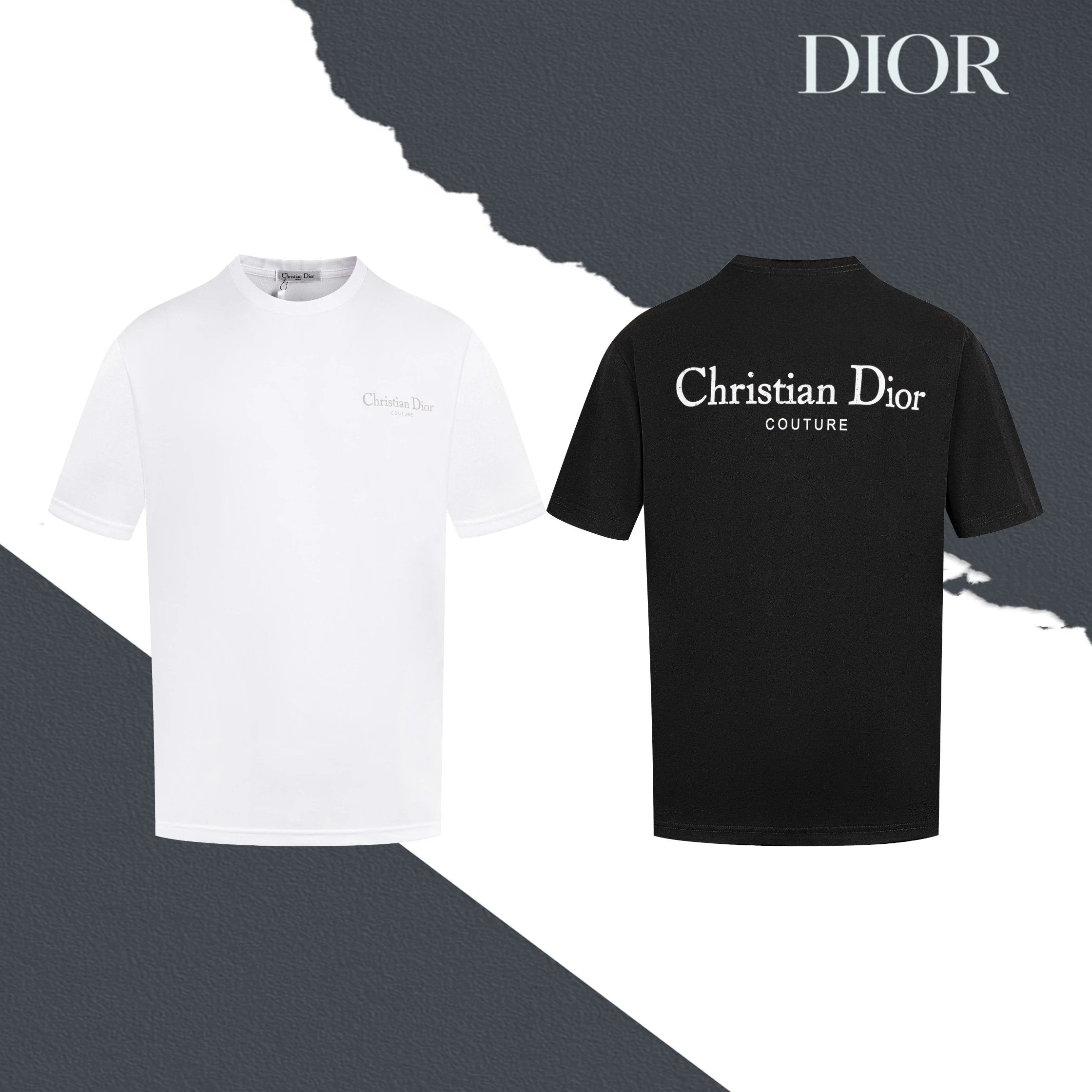 Dior T-shirt Front and Rear Letter Printing logo round Neck Short Sleeve25ss New pure cotton T Unisex T-Shirt OS Drop Shoulder Loose Fit Base Shirt Top T-Shirt Short Sleeve
