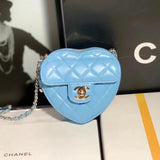 Chanel Women's Bag Top version 【**Original Order】2022Early Spring Series Women's Heart Bag Large Heart Bag Black White Messenger Bag Chain Bag Shoulder Bag Stylish Bag Women's Bag Home Heart Bag Heart Bag