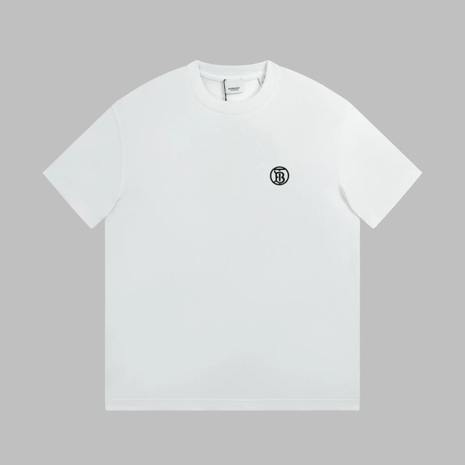 Burberry T-shirt TB Letter Embroidery Exclusive Logo Crew Neck Short Sleeve25ss New Pure Cotton Unisex Style T T-shirt OS Loose Fit Base Shirt Short Sleeve T-Shirt Top