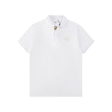 Burberry T-shirt Chest logo Embroidery polo Turn-down Collar Short Sleeve Business Casual Versatile Unisex b Home T T-shirt Half Sleeve